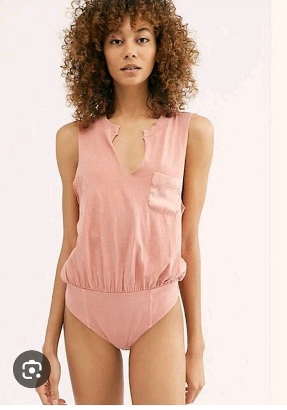 Free People Athena Bodysuit Pink XS Fairycore Romantic Soft Girl